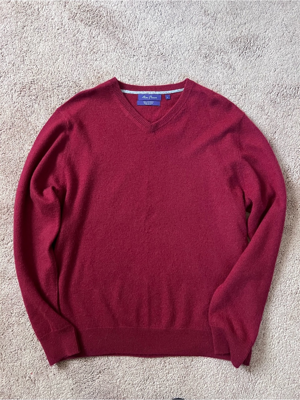 Alan Flusser V-Neck Sweater - Burgundy